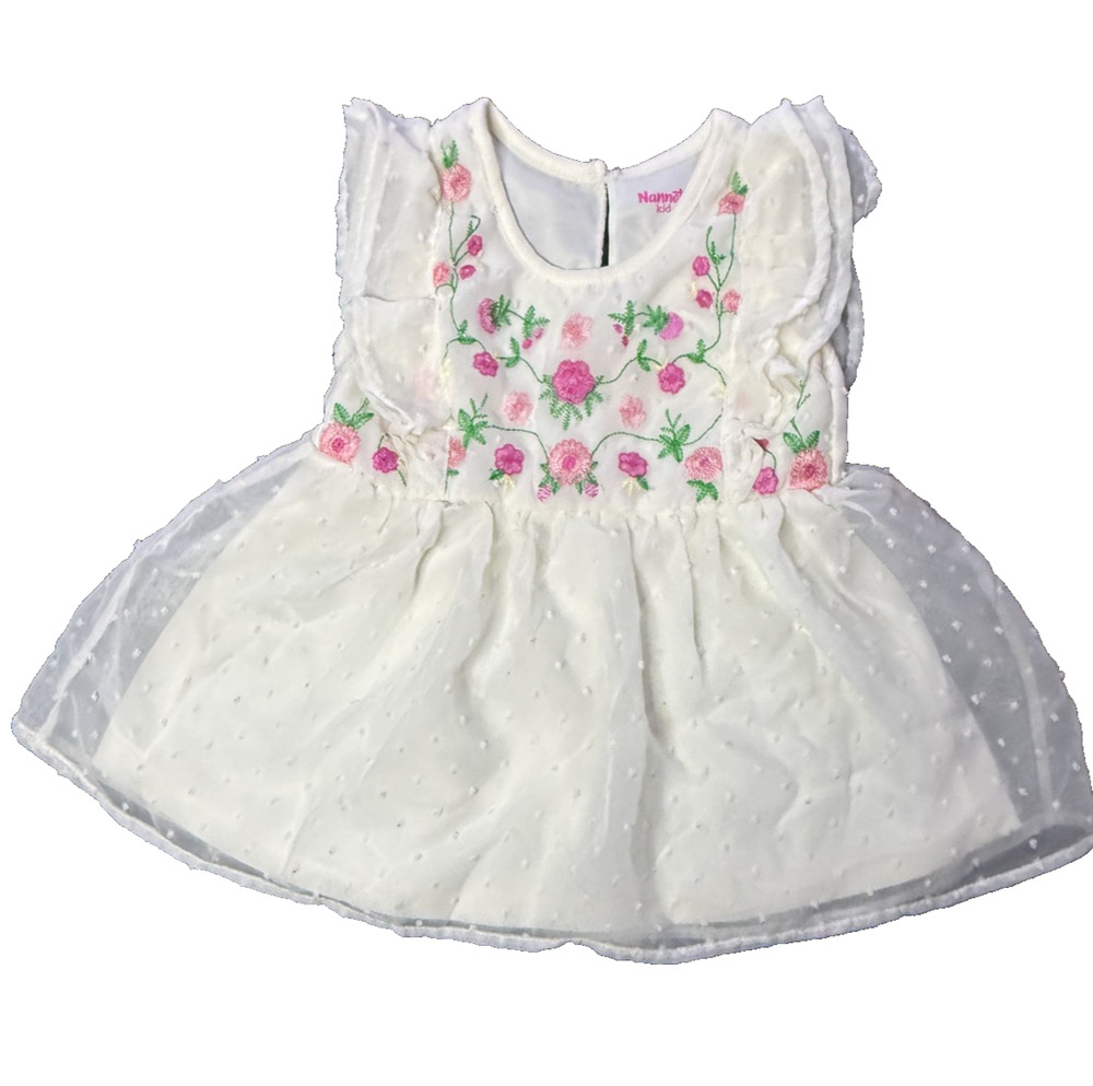 Nannette Lapore 4T Girls Dress Embroidered Flowers Tule Layer